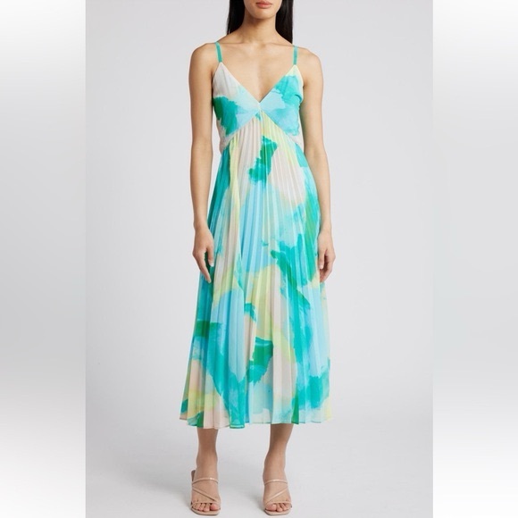 Anthropologie Chelsea28 pleated empire waist dress flowy fairy whimsy Coachella